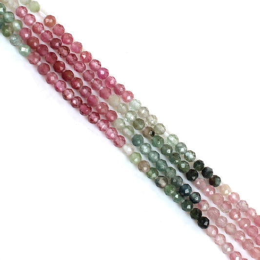 2 MM Multi Tourmaline Gemstone Beads