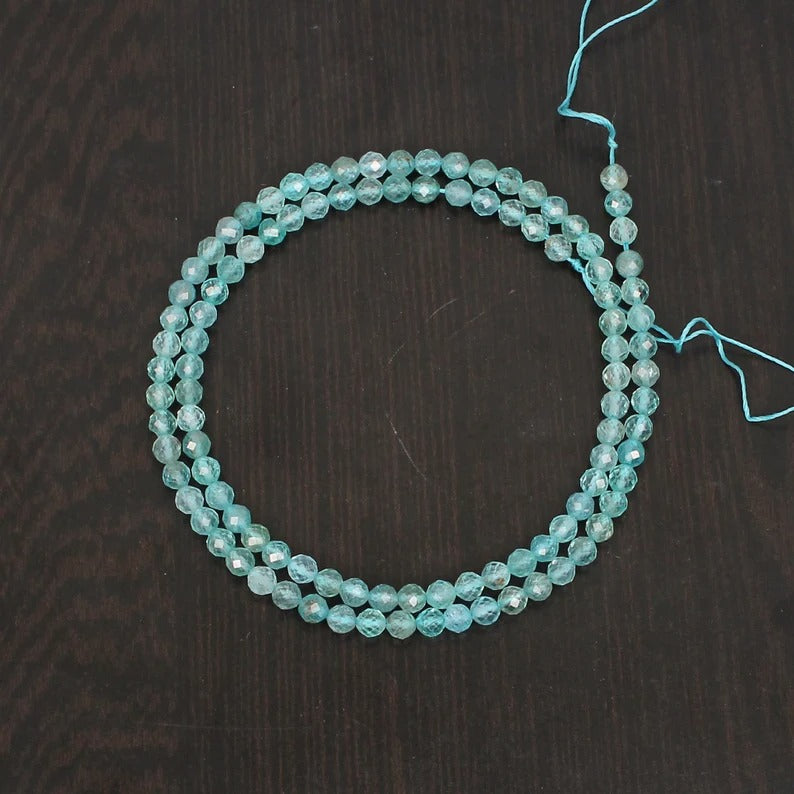 Natural Apatite Gemstone Rondelle Faceted Bead