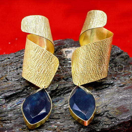 Gold Plated London Blue Topaz Earrings