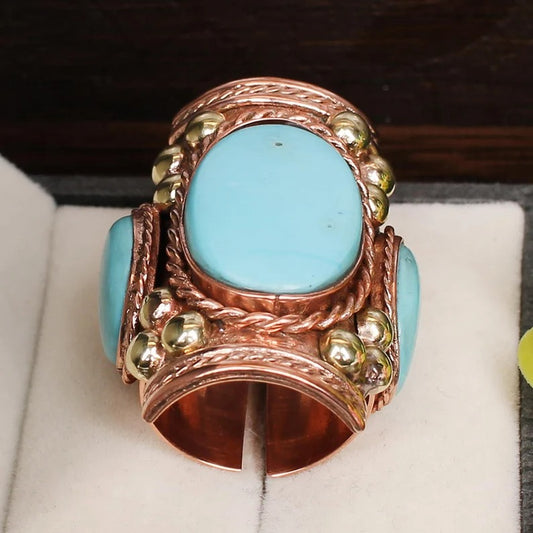 Blue Turquoise Handmade Nepali ring