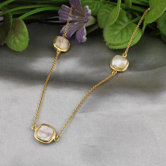 Mother Of Pearl Gemstone Necklace