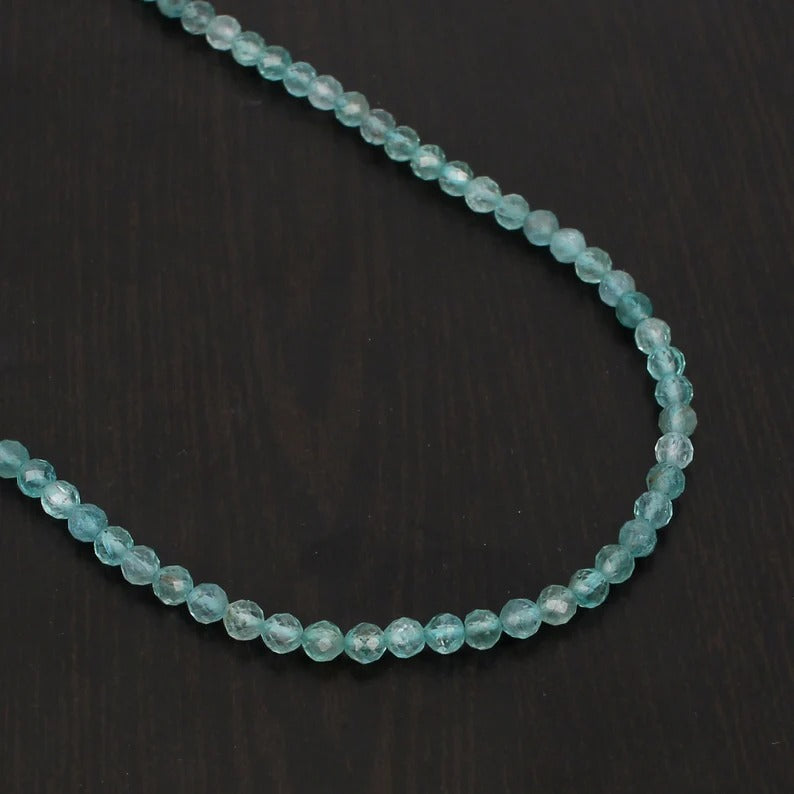 Natural Apatite Gemstone Rondelle Faceted Bead