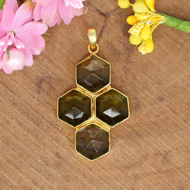 Smoky Quartz Gemstone Handmade Pendant