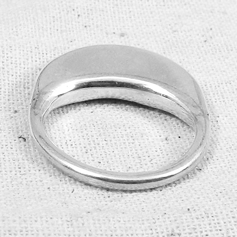 Half Circle Moon 92.5 Sterling Silver Ring