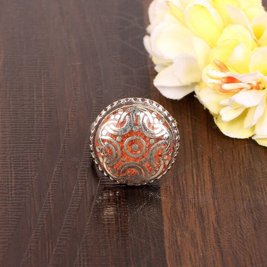 Brass Orange Tibetan Ring