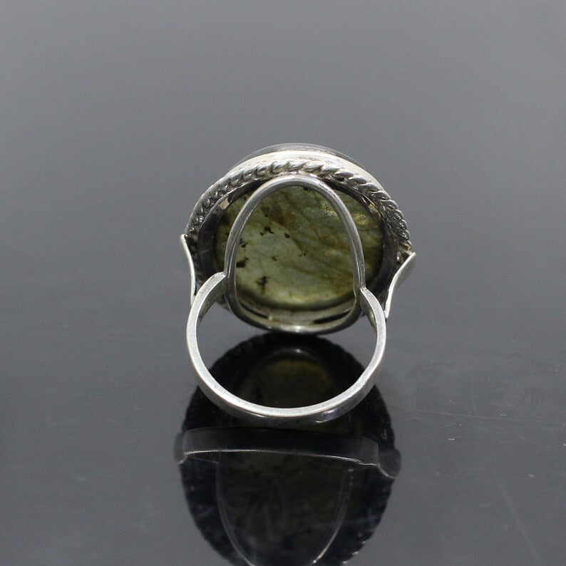 Labradorite Gemstone 92.5 Sterling Silver Ring