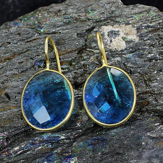 Blue Topaz Gemstone Earrings