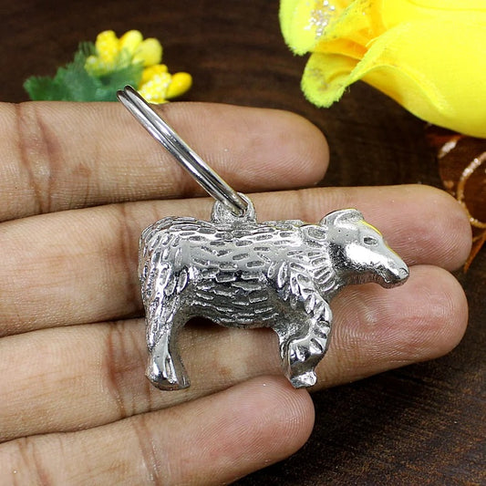 Bull Handmade Brass Oxidised Keychain