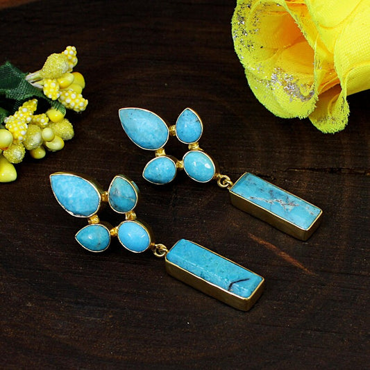 Gold Plated American Turquoise Earring