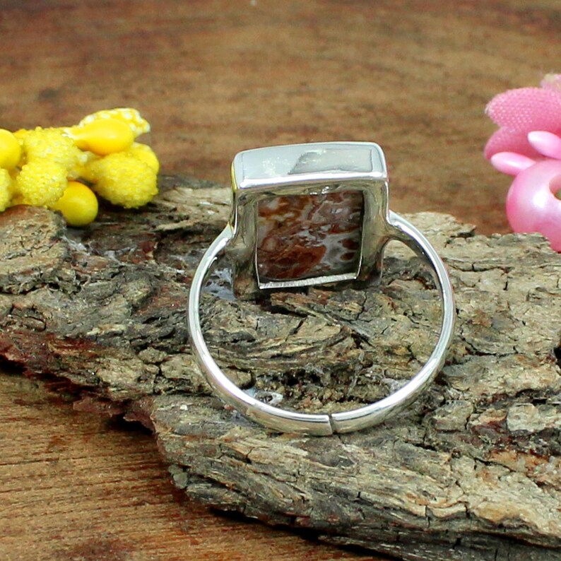 Crazy Lace Agate Gemstone Solid Silver Ring