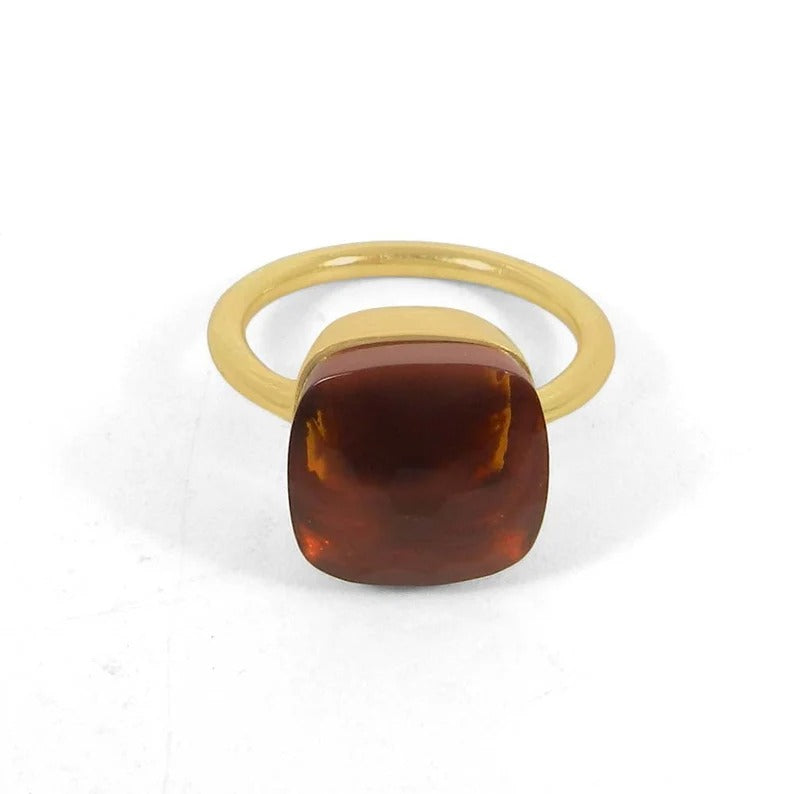 Dark Citrine Hydro Sterling Silver Ring