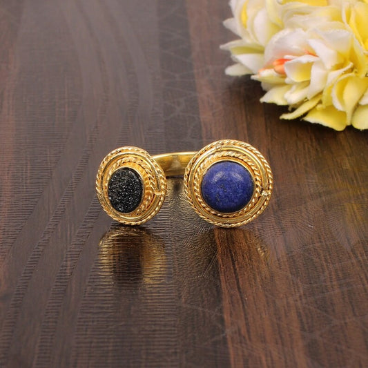 Vintage Natural Lapis Lazuli Traditional Ring