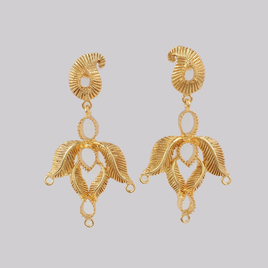 Gold Plated Collet Earrings