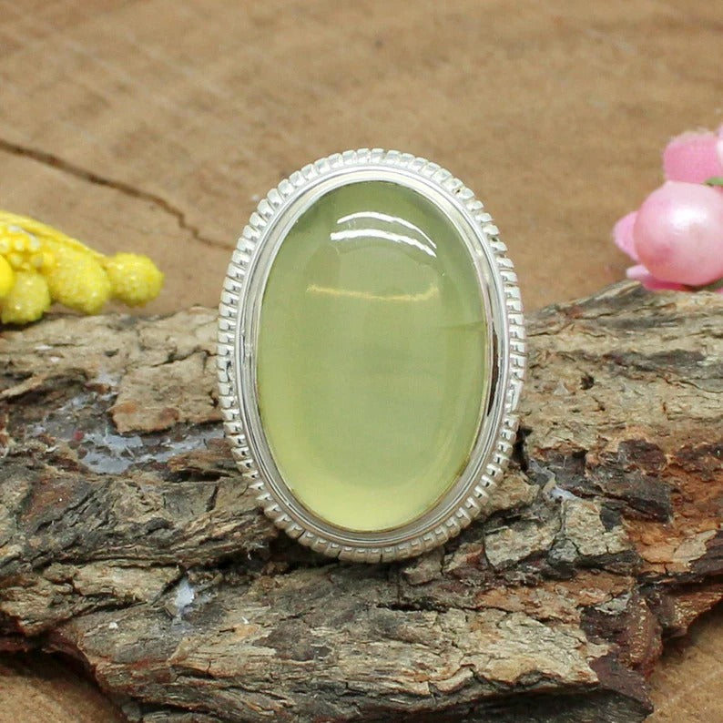 Lemon Quartz Gemstone 92.5 Sterling Silver Ring