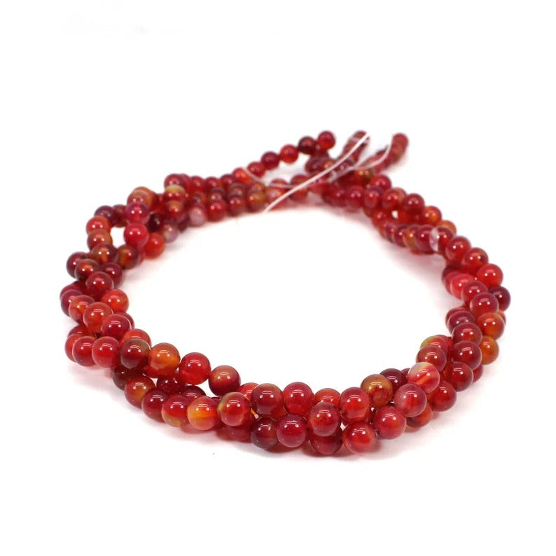 Carnelian Strand Round Smooth Stone Beads