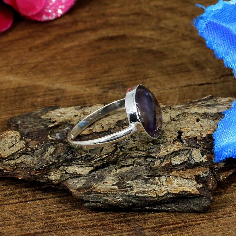 Natural Cocoxenite Gemstone 92.5 Silver Ring