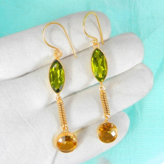 Brass Gold Plated Dangle Earrings