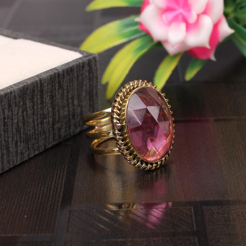 Pink Tourmaline Gemstone 92.5 Sterling Silver Ring