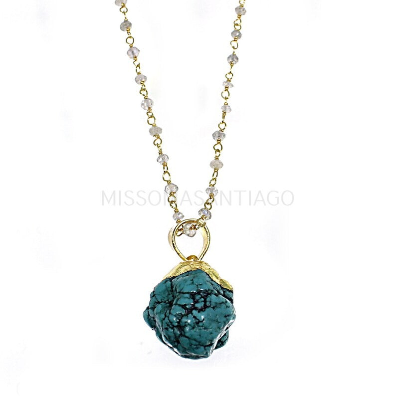 Turquoise & Labradorite Pendant Necklace