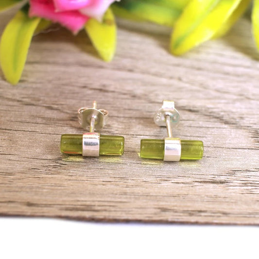 Peridot Hydro Sterling Silver Stud Earring