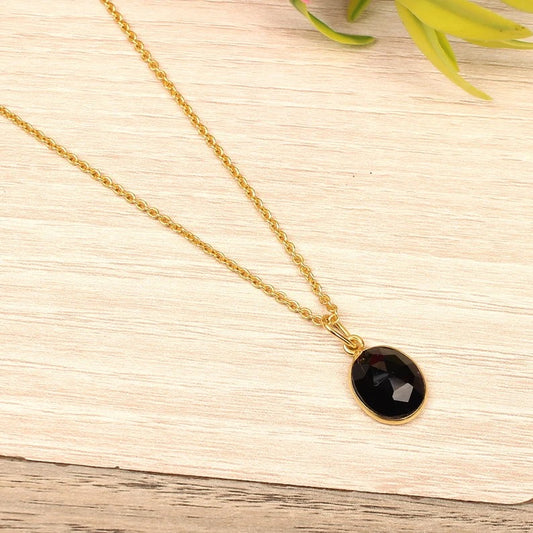 Black Onyx Gemstone 92.5 Sterling Silver Necklace