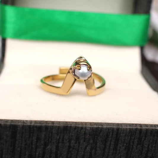 92.5 Sterling Silver Pearl Gemstone Ring