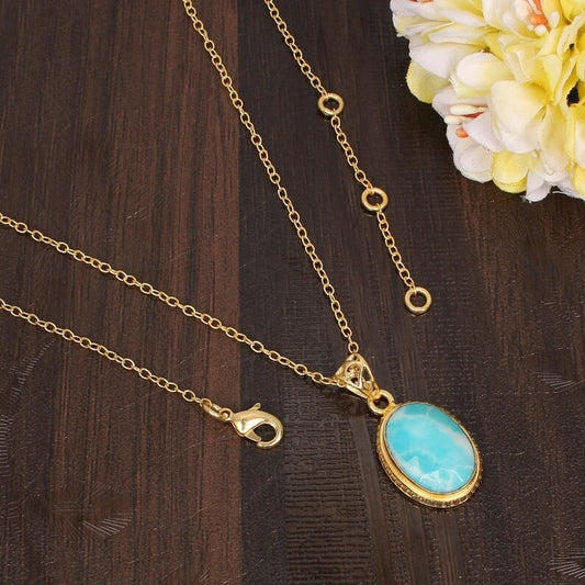 Elegant Synthetic Larimar Trending Necklace