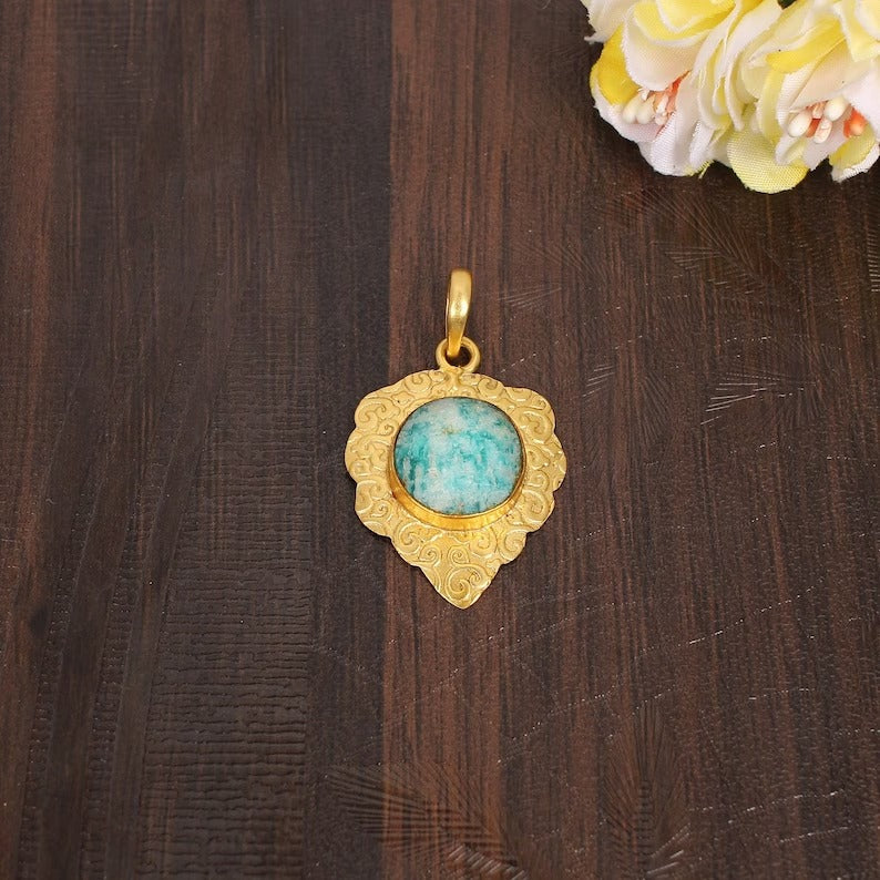 Handmade Natural Amazonite Pendant