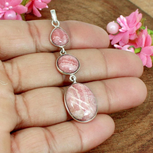 Handmade 92.5 Rhodochrosite Pendant For Necklace