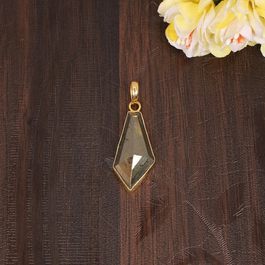 Gold Plated Pyrite Pendant