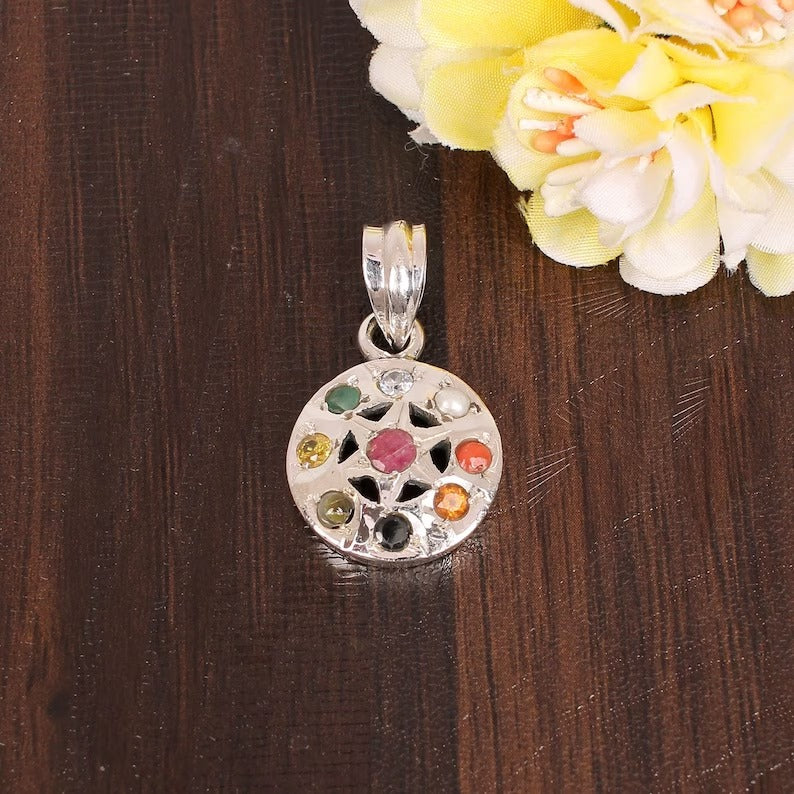 Valuable Pearl Navratana Pendant