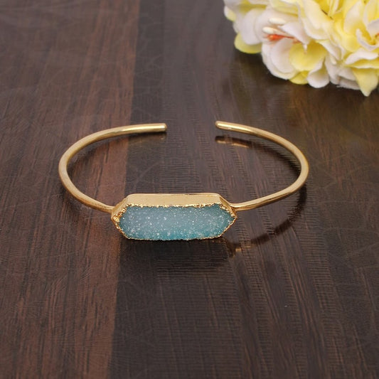 Antique Natural Druzy Minimalist Bracelet