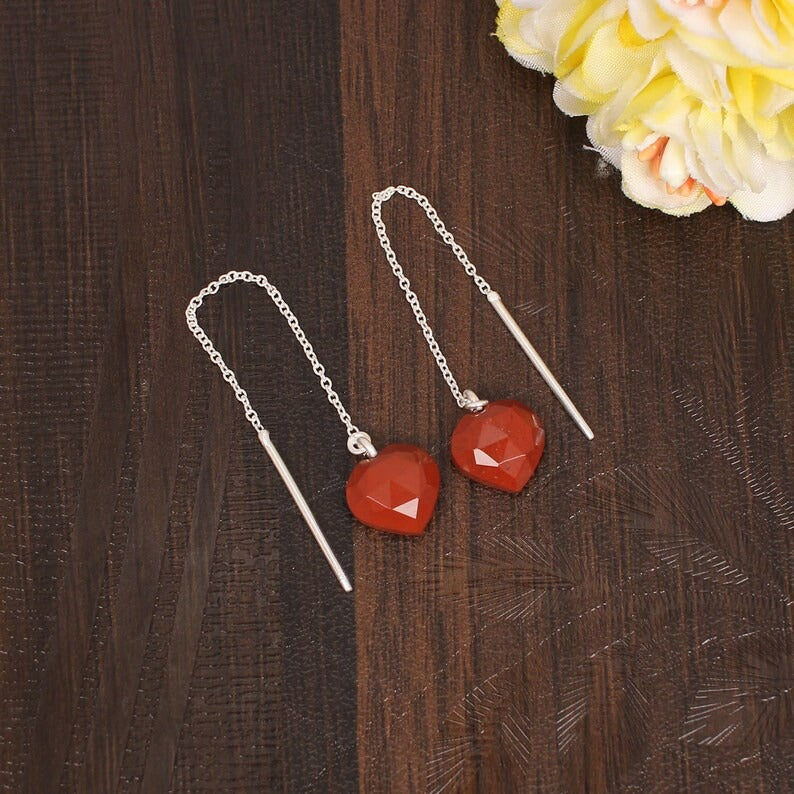 Carnelian Brass Earring