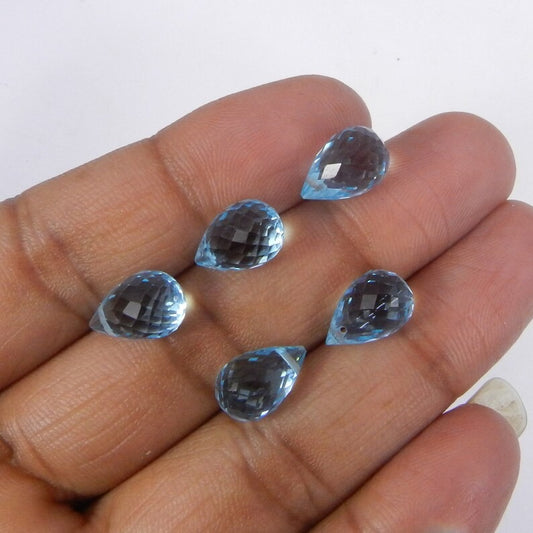 Swiss Blue Topaz Hydro Drop Bead