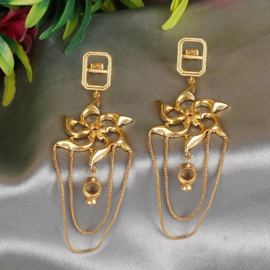 Gold Plated Traditional Collet Earrings