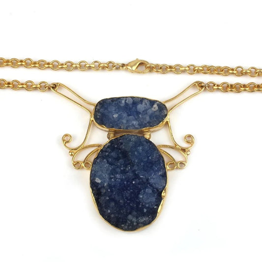 Blue Druzy Necklace