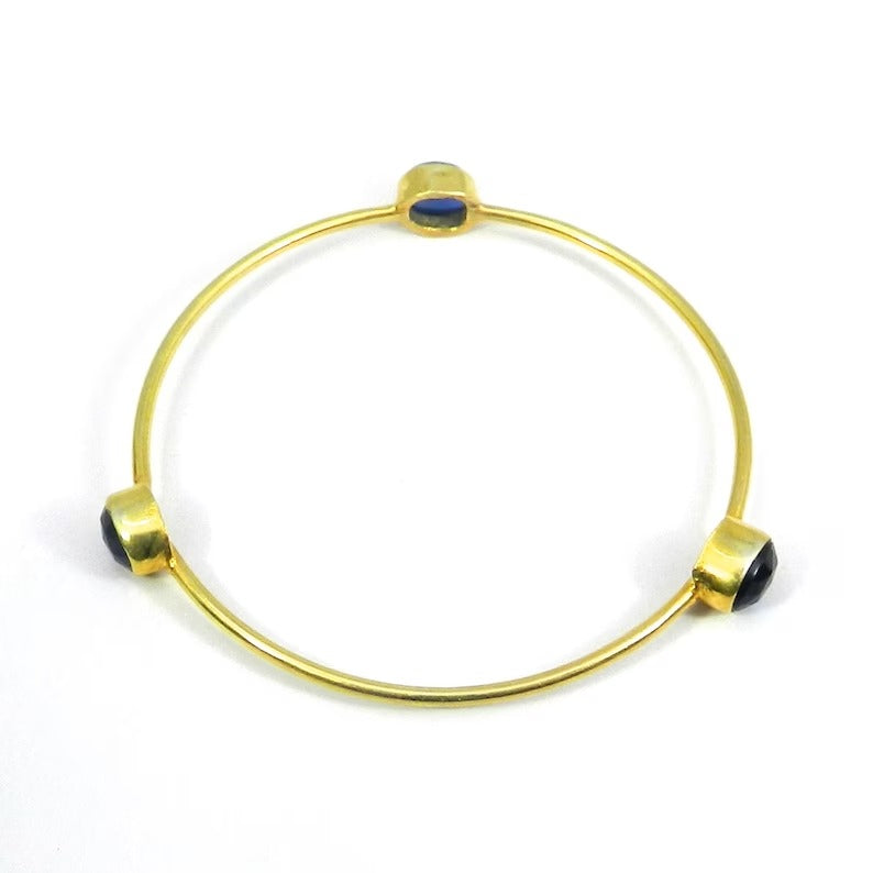 Blue Topaz Simple Wire Bangle