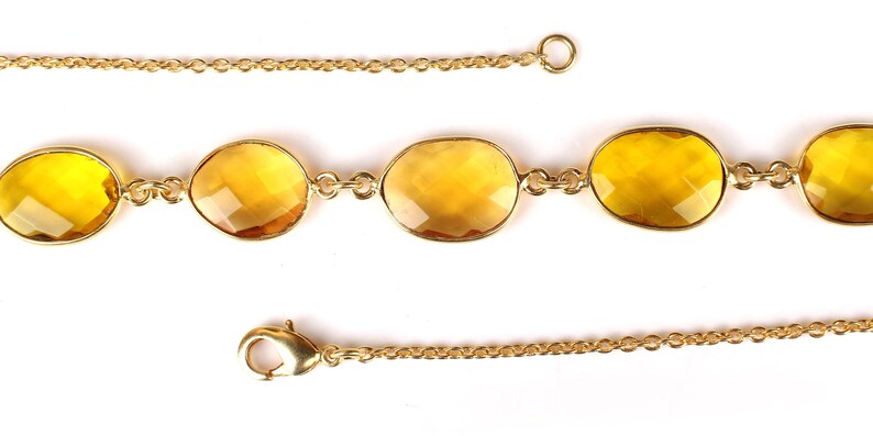 Citrine Hydro Brass Gold Plated Necklace