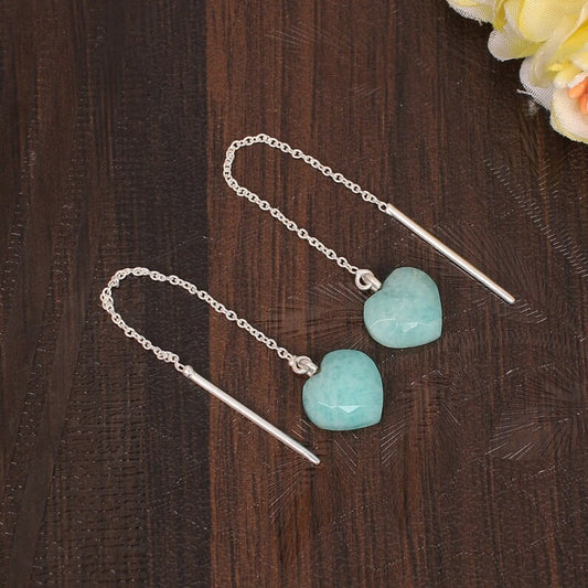 Amazonite Heart Shape Earrings