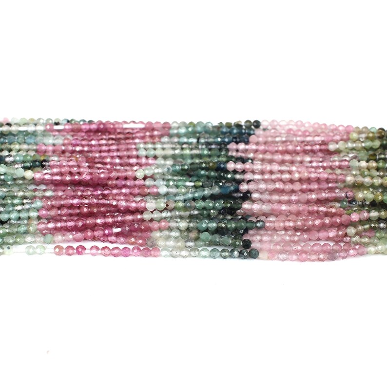 2 MM Multi Tourmaline Gemstone Beads