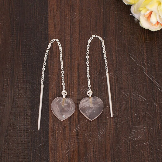 Heart Shape Threader Raindrop Earring