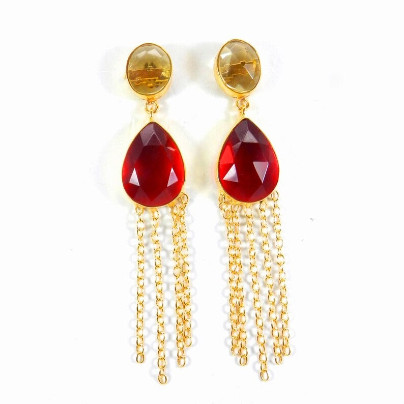 Gold Plated Citrine Earrings