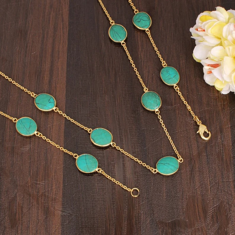 Turquoise Link Chain Necklace