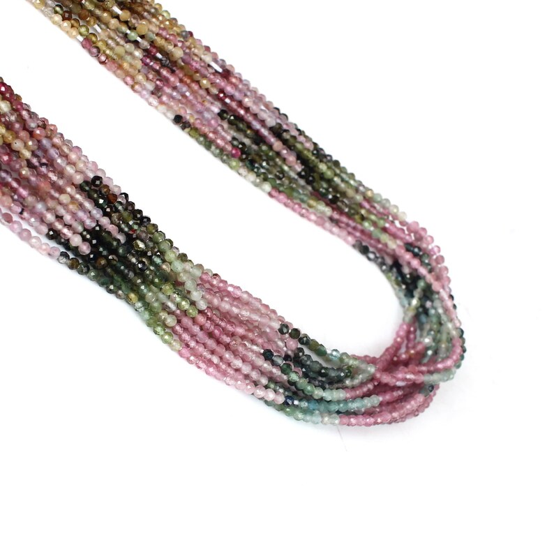 2 MM Multi Tourmaline Gemstone Beads