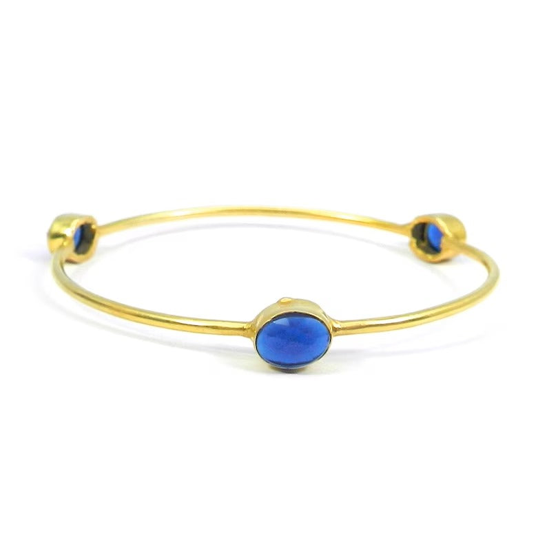 Blue Topaz Simple Wire Bangle