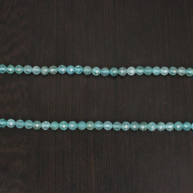 Natural Apatite Gemstone Rondelle Faceted Bead