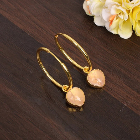 Large Gold Plated Hoop Earrings