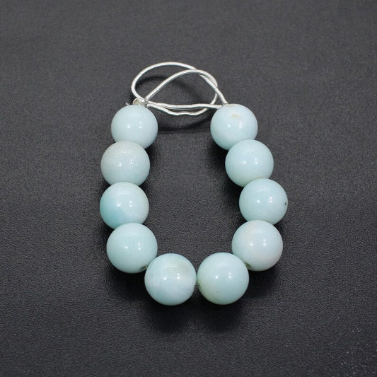 Natural Amazonite Round Smooth Drilled Beads