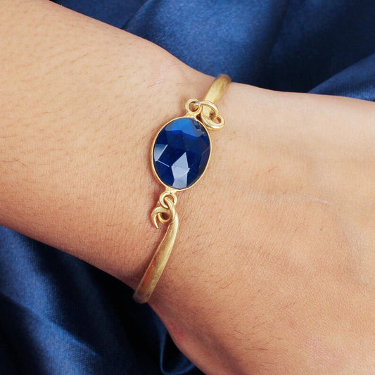 Ink Blue Hydro Gemstone Handmade Bangle