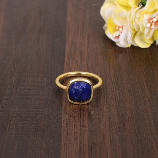 Precious Lapis Lazuli Plain Band Ring